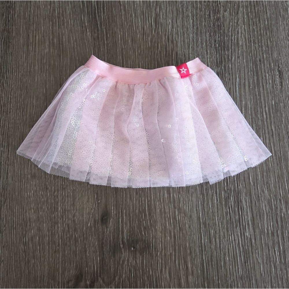 American Girl Pink and White Tulle Skirt with Sequin Trim